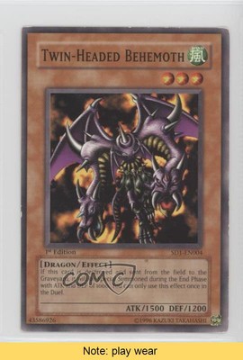 Twin-Headed Behemoth 1st Ed. YuGiOh Dragon's Roar Structure Deck #SD1-EN004 2u3-image