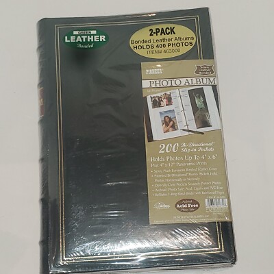 Pioneer Photo Album Le Memo 200 Bi-Directional Slip-in Pockets Leather Green-image