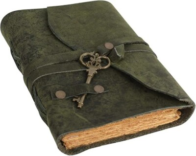 Vintage Leather Journal Writing Notebook Handmade Leather ( green )-image