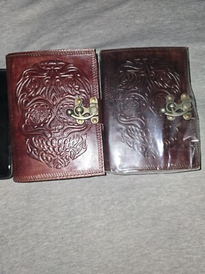 Handmade Leather Skull Journal-image