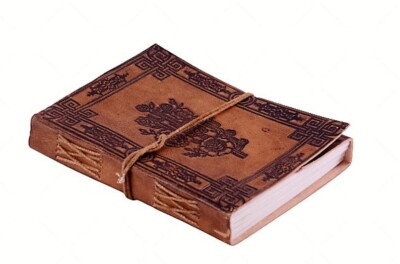 Vintage Leather bound Journal Antique Handmade Paper Notebook Diary Sketchbook-image