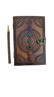 Vintage Leather bound Journal Antique Handmade Paper Notebook Diary Sketchbook-image