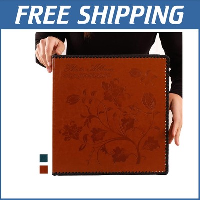 Elegant Magnetic Photo Album with 80 Self-Stick Pages for Cherished Memories-image