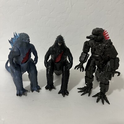 Playmates Godzilla vs Kong Battle Damage 6” Figure Lot of 3 Mechagodzilla-image