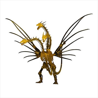 2021 Bandai Clear Yellow King Ghidorah Skeleton Unassembled Figure Godzilla Toy-image