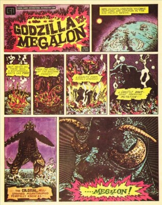 Godzilla vs. Megalon 1976 Cinema Shares 4 Page Giveaway Photocopy Comic Book-image