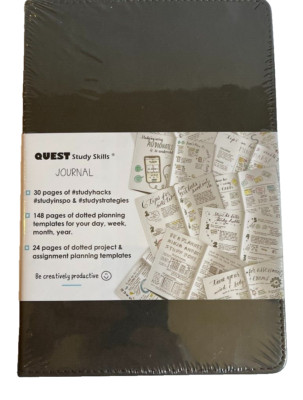 NEW ~ QUEST STUDY SKILLS®️ JOURNAL ~ DAVY GRAY ~ quality bleed proof ivory paper-image
