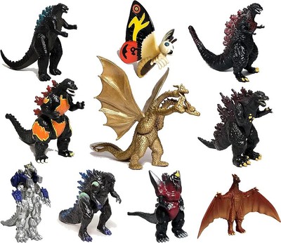 Set of 10 Godzilla Toys Movable Joint Birthday Kids Gift 2021 Action Figures -image