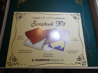 THOMPSON PRODUCTS: Leatherette Scrapbook Album Kit 12x12 Green NEW IOB-image