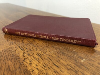 Rare Oxford Cambridge NEB NT New English Bible Burgundy Leather Art Gilt 130H-image
