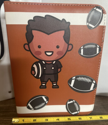 Leather Bound Football Trading Card Binder Album 50 Pages and Holds 200 Cards -image