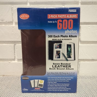 Pioneer Leather Bound Family Photo Album 2-Pack - 600 Photos Brown New-image