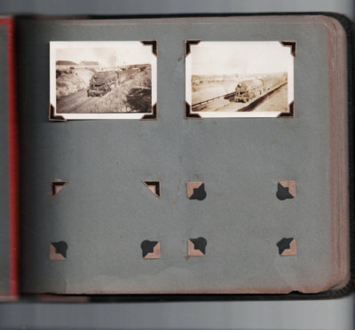 ANTIQUARIAN ,LEATHER BOUND PHOTO ALBUM , STEAM TRAINS +OTHER-image