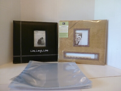 2 Scrapbook Photo Albums and 19 extra Top Loading Protectors.-image