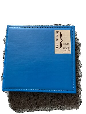 Photo Album 200 Pockets Holds 4x6 Picture Book BRAND NEW Faux Leather COOL BLUE-image