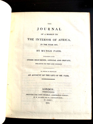 Mungo Park The Journal of a mission to the interior of Africa 1805, publ. 1815-image
