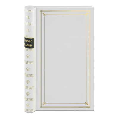 300 Pocket 4x6 Photo Album Leatherette Cover Antique Gold Accents Archival Safe-image