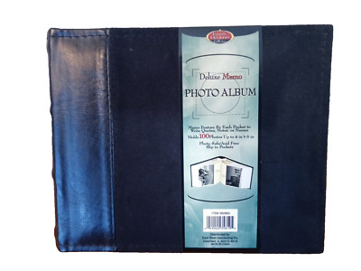 Family Heirloom Collection Faux Leather & Suede Black Photo Album Vintage NEW-image