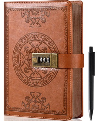 Diary with Lock for Women and Men A5 Refillable 290 Lined Pages Locked Journa...-image