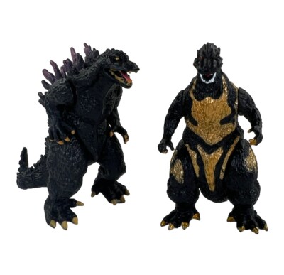 Set Of 2 Small Realistic Godzilla Action Figure Toys Cake Topper Monsters Gift -image