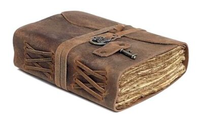  Leather Journal, 200 Blank Page Vintage Leather Journals for Men & 8 X 6 INCH-image