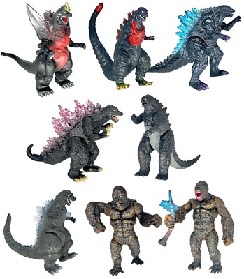 Brand New 8pcs King Kong vs Godzilla Toys Action Figures Birthday Gift-image