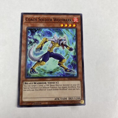 yugioh Coach Soldier Wolfbark SR14-EN011 Fire Kings Structure Deck 1st Edition-image