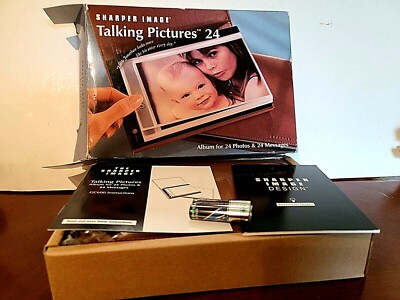 Sharper Image Photo Album Talking Pictures 24 Audio Recording Memory Book New-image