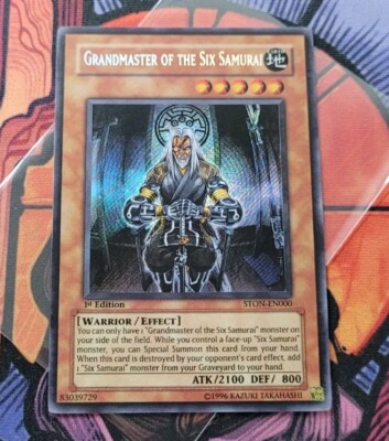 ✨Grandmaster of the Six Samurai Secret Rare 1st STON-EN000 Yugioh Card Eng #1-image