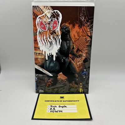 Godzilla VS Mighty Morphin Power Rangers  #1 VIRGIN(RICH AYALA Remark Alien COA-image