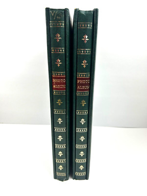 2 Pioneer Vintage Photo Albums Each Holds 200 4x6 Photos Dark Green Gold Accent-image