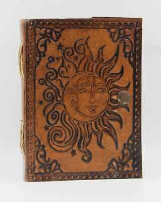 Leather Bound Journal Antique Blank Paper Notebook Diary Sketchbook craftmoonsun-image