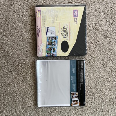 Westrim Crafts 12X12 Scrapbook Album Smoke Gray Leatherette & Protective Sleeves-image