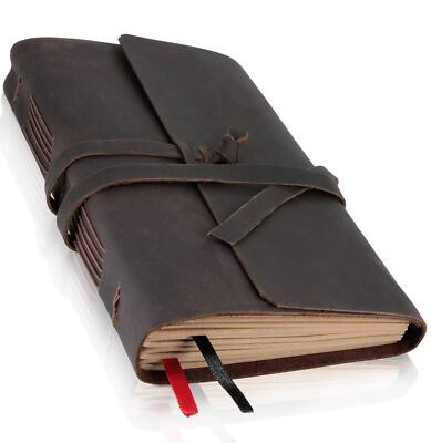 Leather Journal with Lined Pages - Leather Bound Writing Journal for Men & Wo...-image