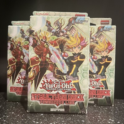 (x3)Yu-Gi-Oh! TCG, Powercode Link Structure Deck, New and Sealed-image