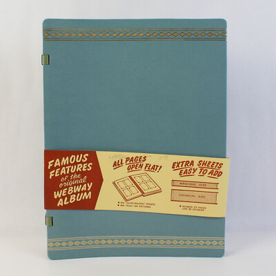Vintage Webway Blue Leather Photo Scrap Album No. 301-image