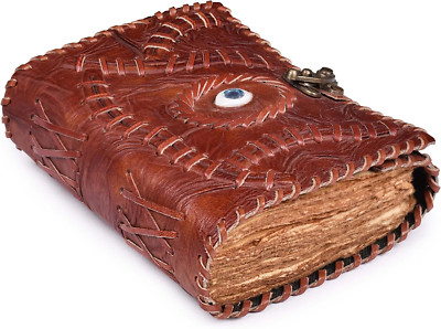 LEATHER VILLAGE Vintage Spell Book Leather Bound Journal - 7”X5” | 200 Pages |Re-image
