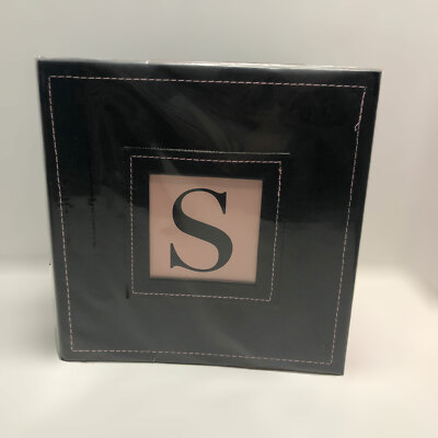 Debossed Black and Pink Faux Leather Photo Album w/ Window Holds 200 4x6 Photos-image