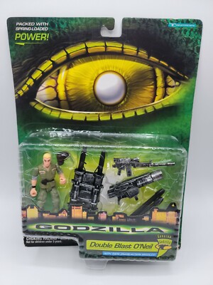 Vintage Godzilla Double Blast O'Neil Action Figure Set 1998 Sealed-image