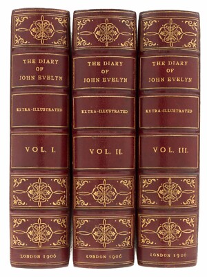 The Diary of John Evelyn, 1906, Signed Bindings by Chivers, Bath, England-image