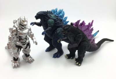Godzilla Action Figures Lot of 3 King of Monsters Blue Scales Mecha-image