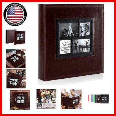 Horizontal & Vertical Leather Wedding Photo Album - Holds 500 4x6 Photos-image