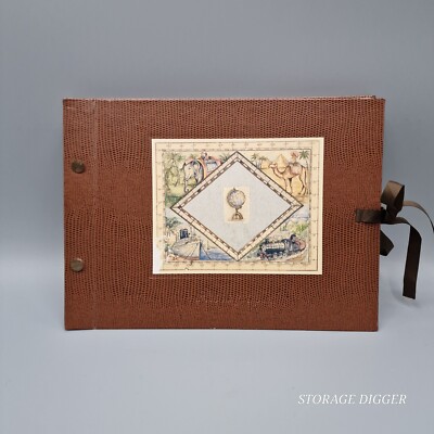 Vintage Brown Leather A Picture Place Family Wedding Photograph Album 7