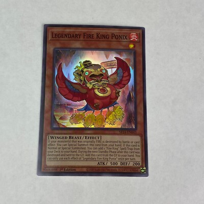 yugioh Legendary Fire King Ponix SR14-EN044 Fire Kings Structure Deck Rare-image
