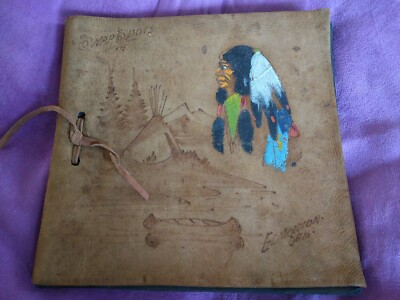 CUTE COLLECTIBLE 1950s Or Older/Leather Indian Snap Shots Edmonton Teepee     C1-image