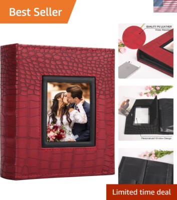 Deluxe Faux Leather Photo Album for 200 Photos - Perfect Gift for All Occasions-image