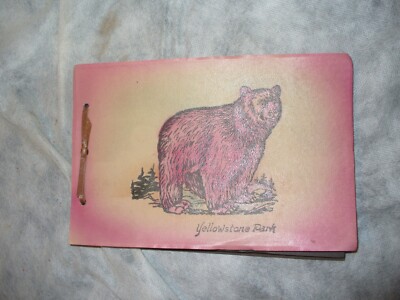 Yellowstone Park Vintage Leather Bound Scrapbook Album-image