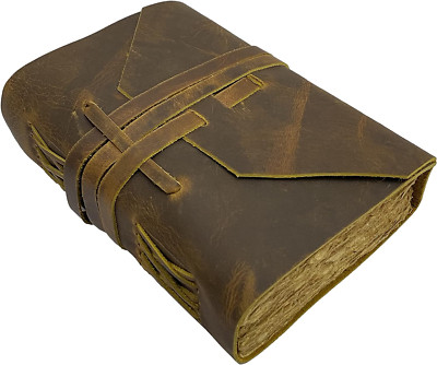 Vintage Leather Bound Journal | 240 Pages, Deckle Edge Paper | Elegant & Durable-image