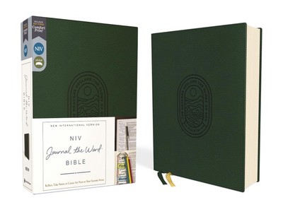 NIV, Journal the Word Bible (Perfect for Note-Taking), Leathersoft, Green, Red L-image