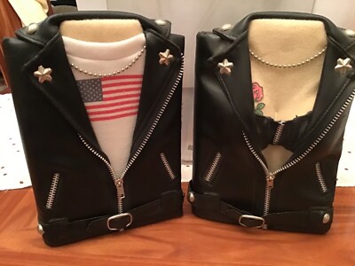 Vintage Outfits 2 Photo Album Motorcycle Jacket( He&His Lady) Cover Holds 32 Pho-image